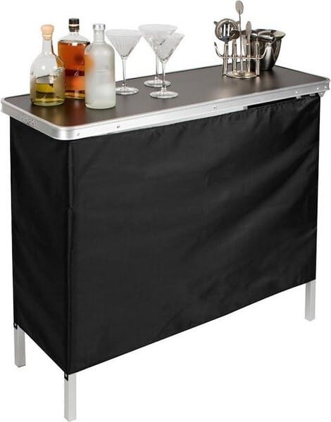 Outdoor Portable Mini Bar with shelf for bottles and other bar essentials