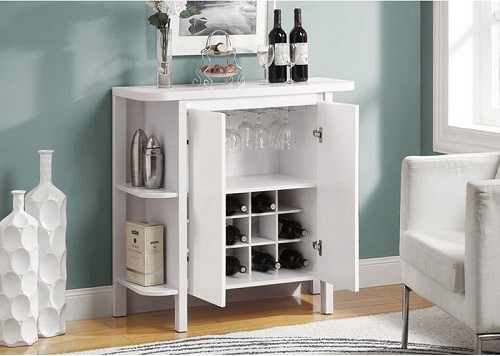 Home Bar Liquor Cabinet in White #homebar #homebarliquorcabinet