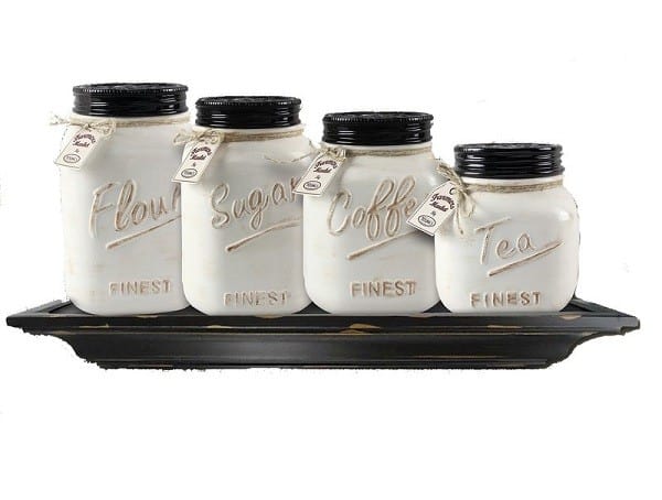 4 Piece Country Style Kitchen Canister Set